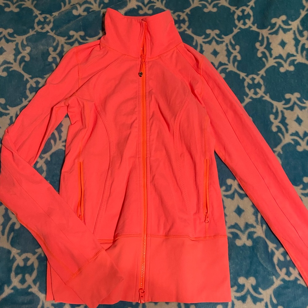 Neon coral Lululemon jacket